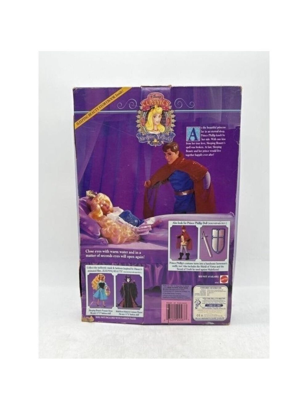 Barbie Vtg. 91’ Disney Sleeping Beauty Doll w/ Reversible Gown & Magical Eyes - Picture 4 of 4